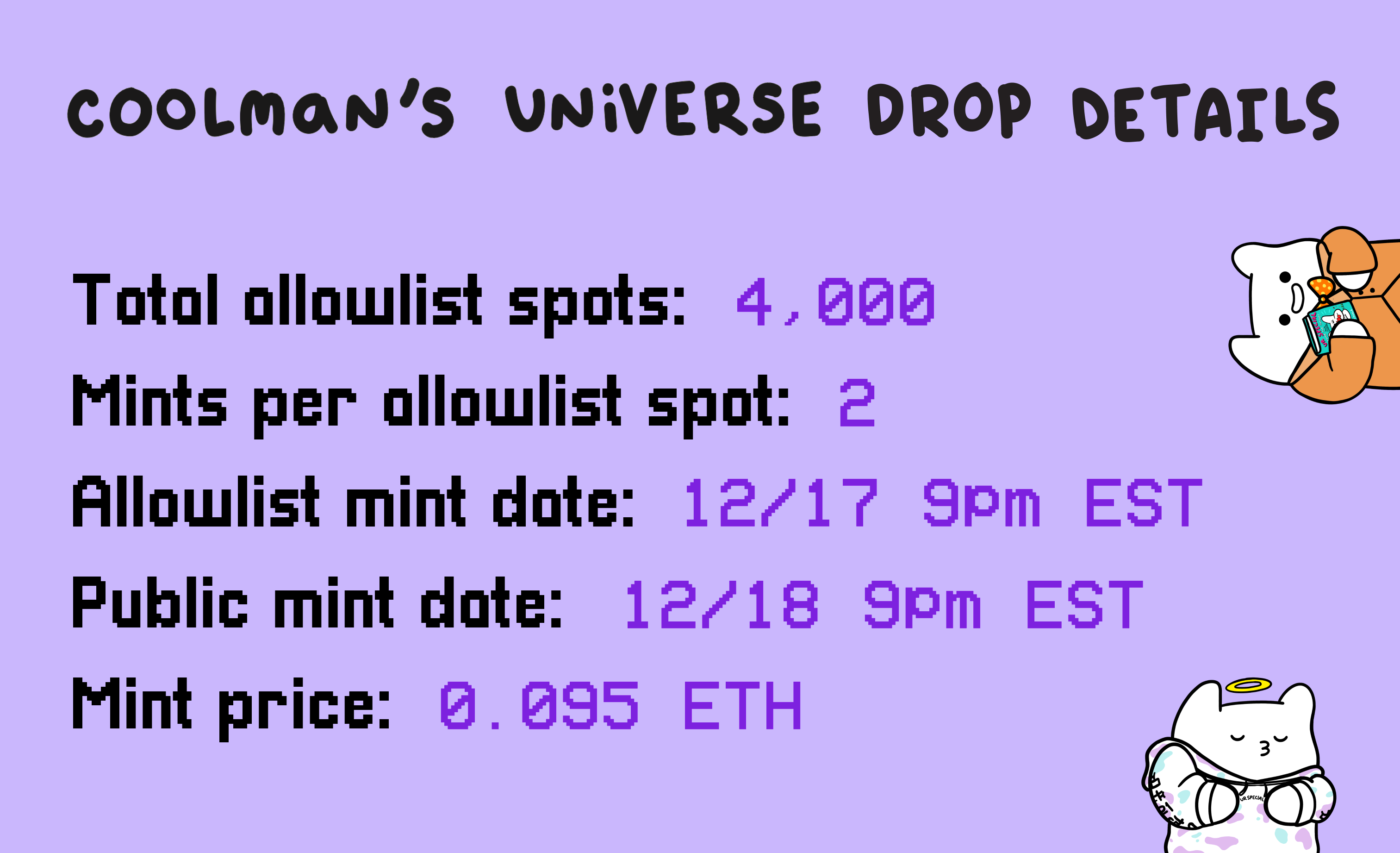 Official Coolman's Universe Drop Details